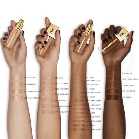 ysl all hours foundation swatches b10|ysl touche eclat foundation shades.